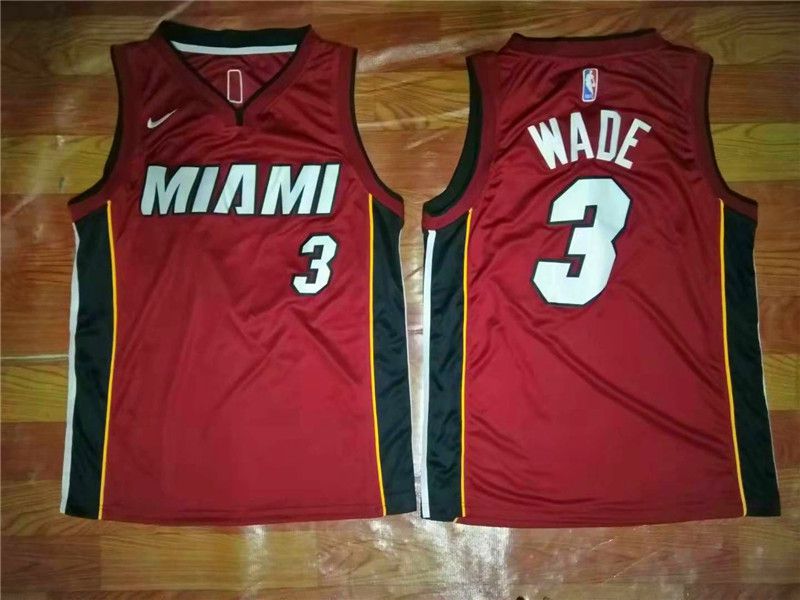Men Miami Heat #3 Wade Red Game Nike NBA Jerseys